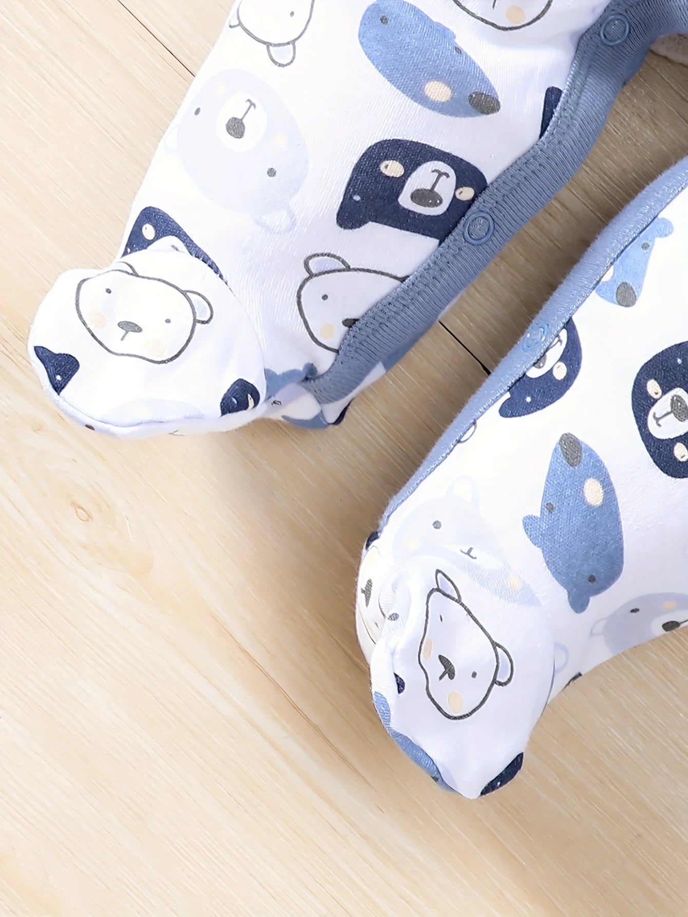 2-Picec Baby Four Seasons Tie Feet Bodysuit for Boys Little Bear Creative Baby Cute Bodysuit Made of Pure Cotton, Soft  Comforta