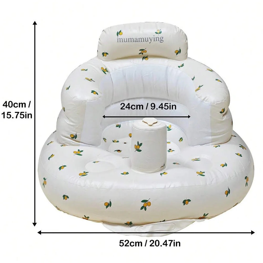 Inflatable Baby Bathtub & Chair – Portable Toddler Seat with Back Support