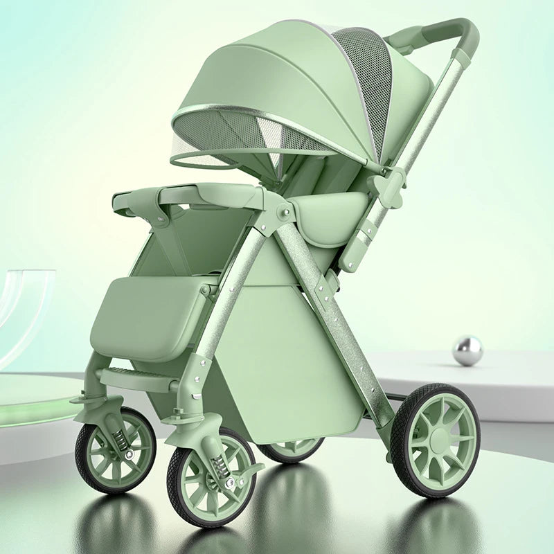 2-in-1 Reversible Lightweight Stroller with Convertible High-view Seat and Foldable Compact Design for Newborns and Toddlers
