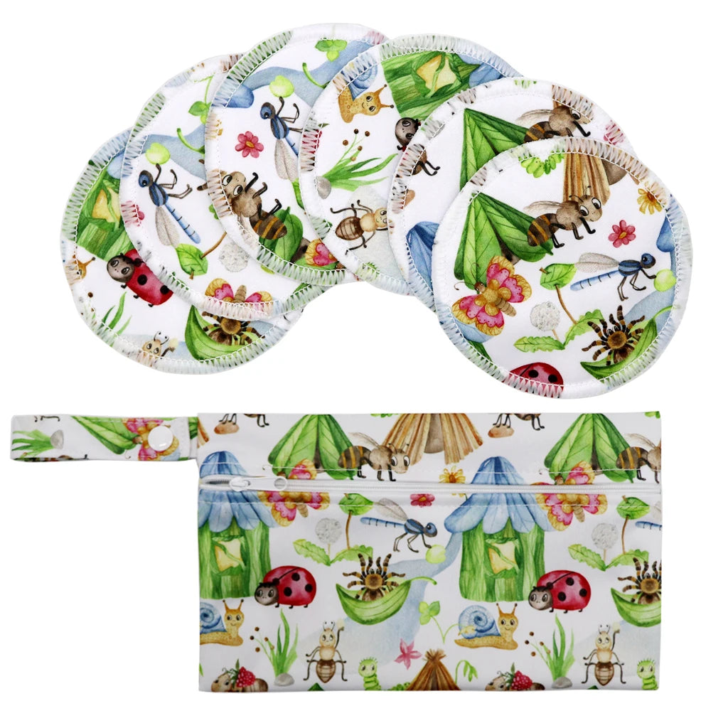 Recycled Polyester Mum Use With Wet Bag Absorbency Waterproof Washable Breathable Reusable Feeding Breast Nursing Pad