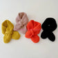 85AE Trendy Children Scarf Solid Color Autumn Winter Knitted Scarf Fashionable Scarf