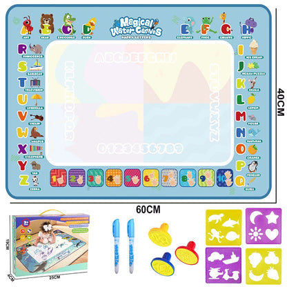 100x80CM Magic Water Drawing Mat Coloring Doodle With Reusable Magic Pens Montessori Painting Board Educational Toys Kids Gifts