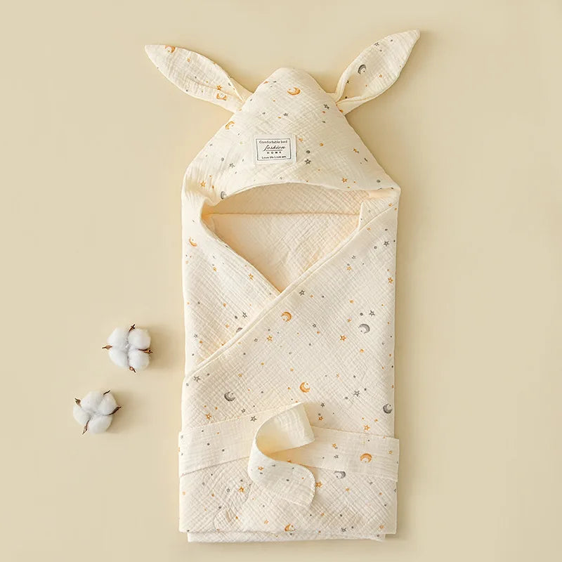 Couverture d'emmaillotage pour nouveau-né, double face, en gaze froissée respirante, disponible pour la salle de maternité. Produits d'emmaillotage pour bébé.