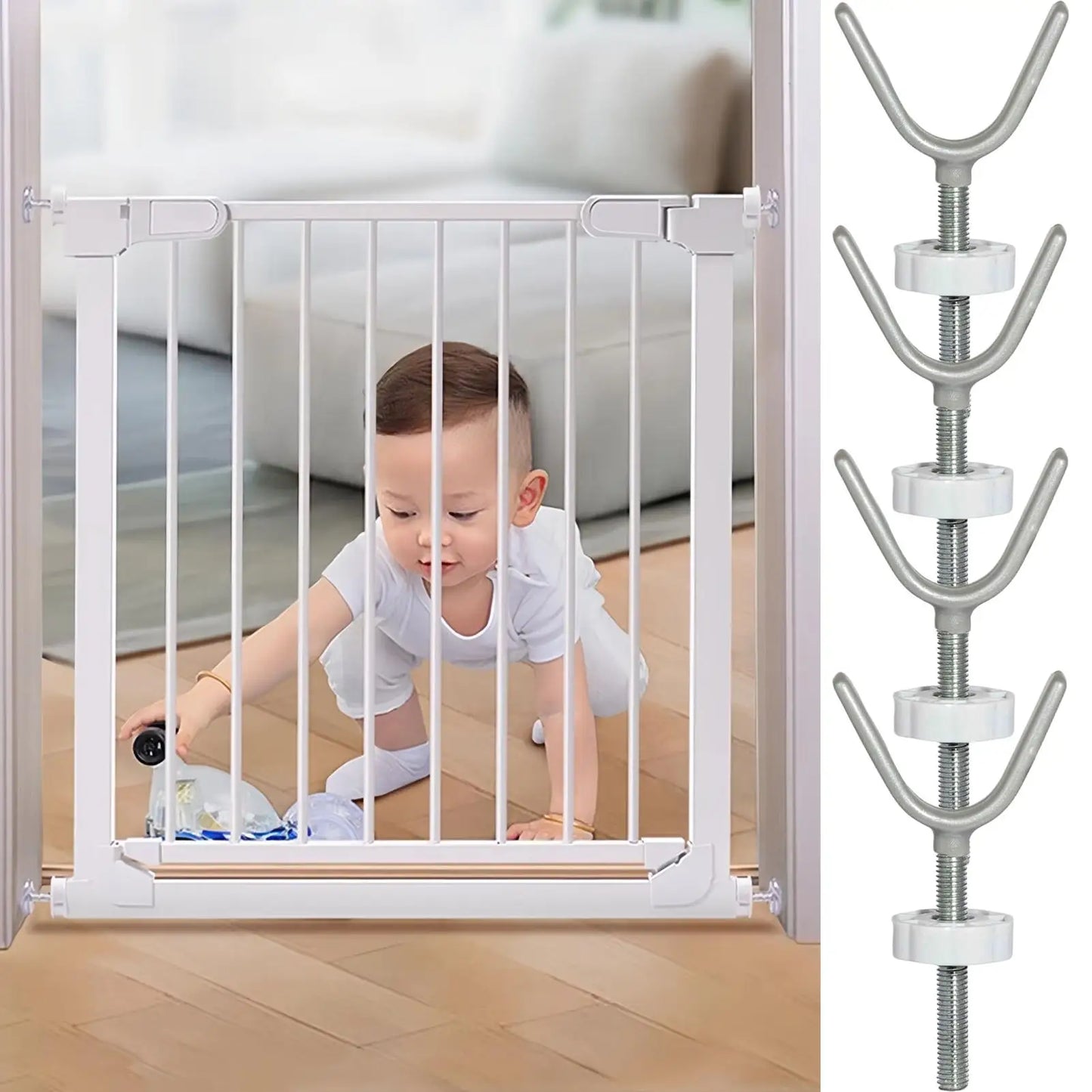 Banister Baby Gate Adapter 4 Pieces Pet Barrier Stabilizer Toddler Pet Gate Adapter For Stairway Railing Indoor Outdoor Hallway