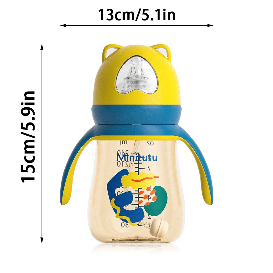 240ml BPA-Free Bear Baby Bottle – Wide-Caliber, Anti-Colic, Drop-Resistant