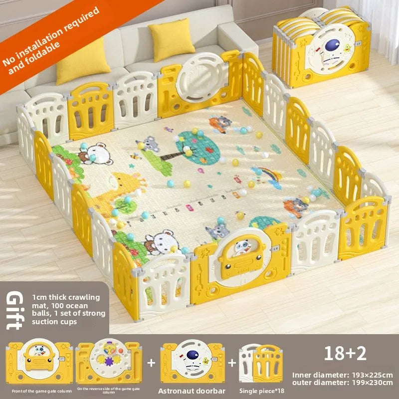 Parc pour bébé pliable avec tapis d'éveil – Sûr et prêt à l'emploi