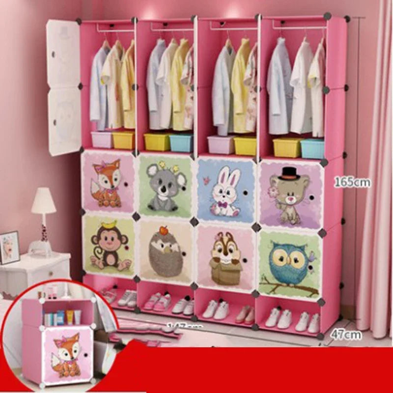 Wardrobe For Baby Clothes Children's Storage Cabinet Kids Room Furniture Closet Guarda Roupa Infantil Simple Assembly Plastic