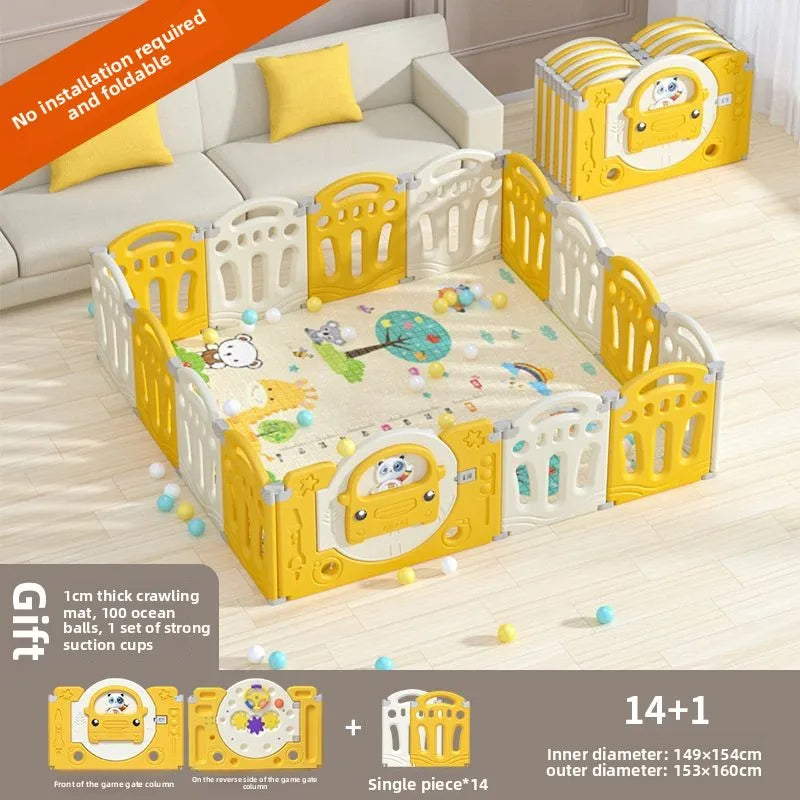 Parc pour bébé pliable avec tapis d'éveil – Sûr et prêt à l'emploi