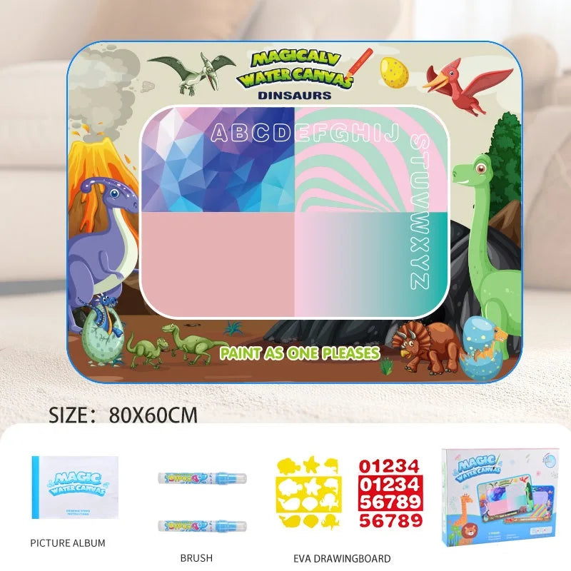 Magic Pens Water Doodle Mat Kids Painting Writing Color Doodle Drawing Mat Toy Bring Educational Toys for Girl Boy Toddler Gift