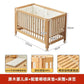 Adjustable Beechwood Baby Crib Convertible Bedside Sleeper with Guardrail Wheels Baby Bassinet Nest Bed Child Sleep with Wheels