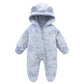 OLEKID 2025 Autumn Winter Newborn Baby overalls Flannel Hooded Kids Baby Girl Rompers 0-1 Years Toddler Boy Jumpsuit Outfits