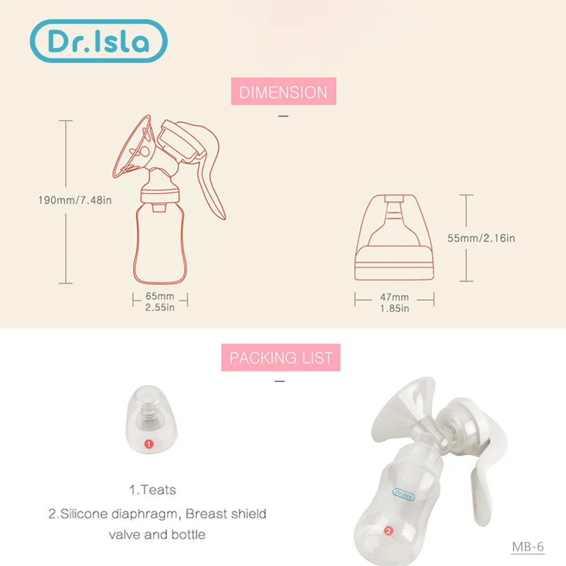 Dr.Isla MB6 Breast Pump Baby Nipple Manual Suction