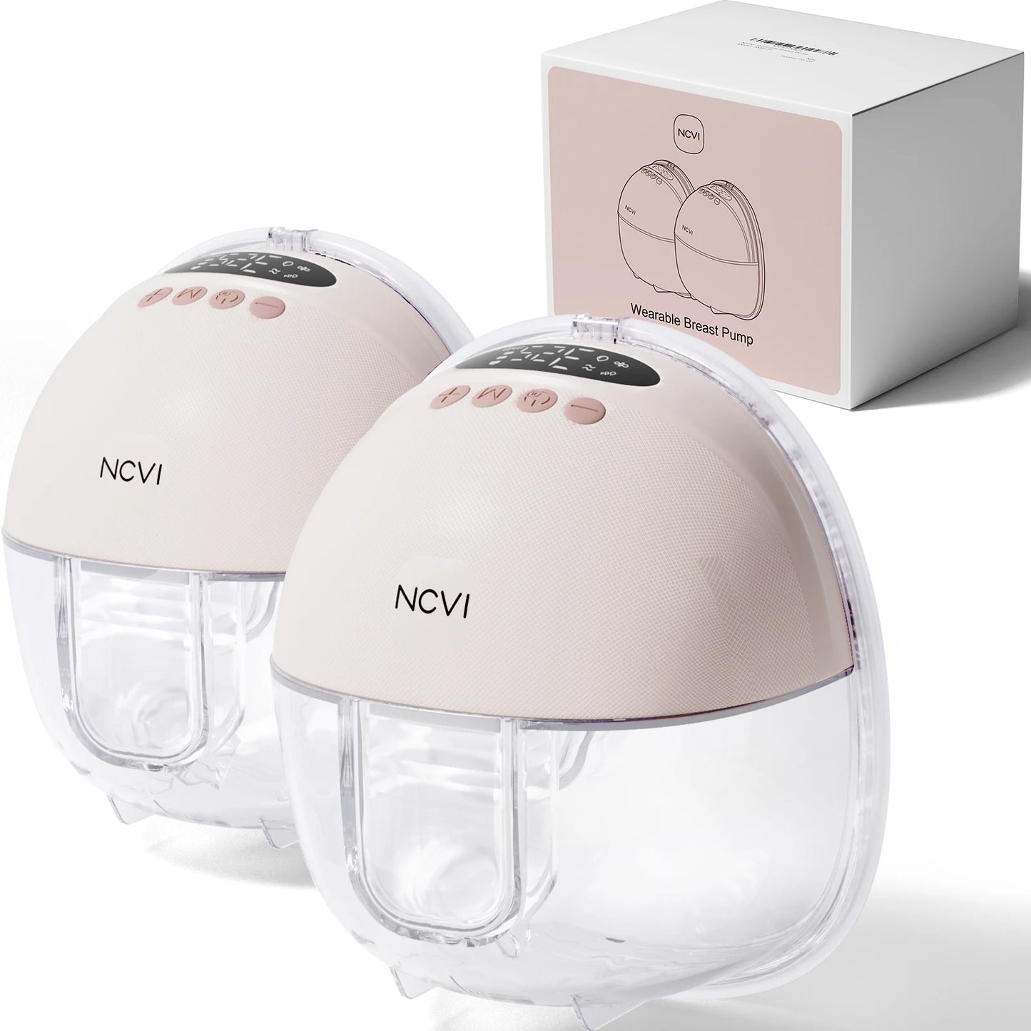 NCVI Electric Wearable Breast Pump for Breastfeeding 3 Flange Sizes, Smart Display