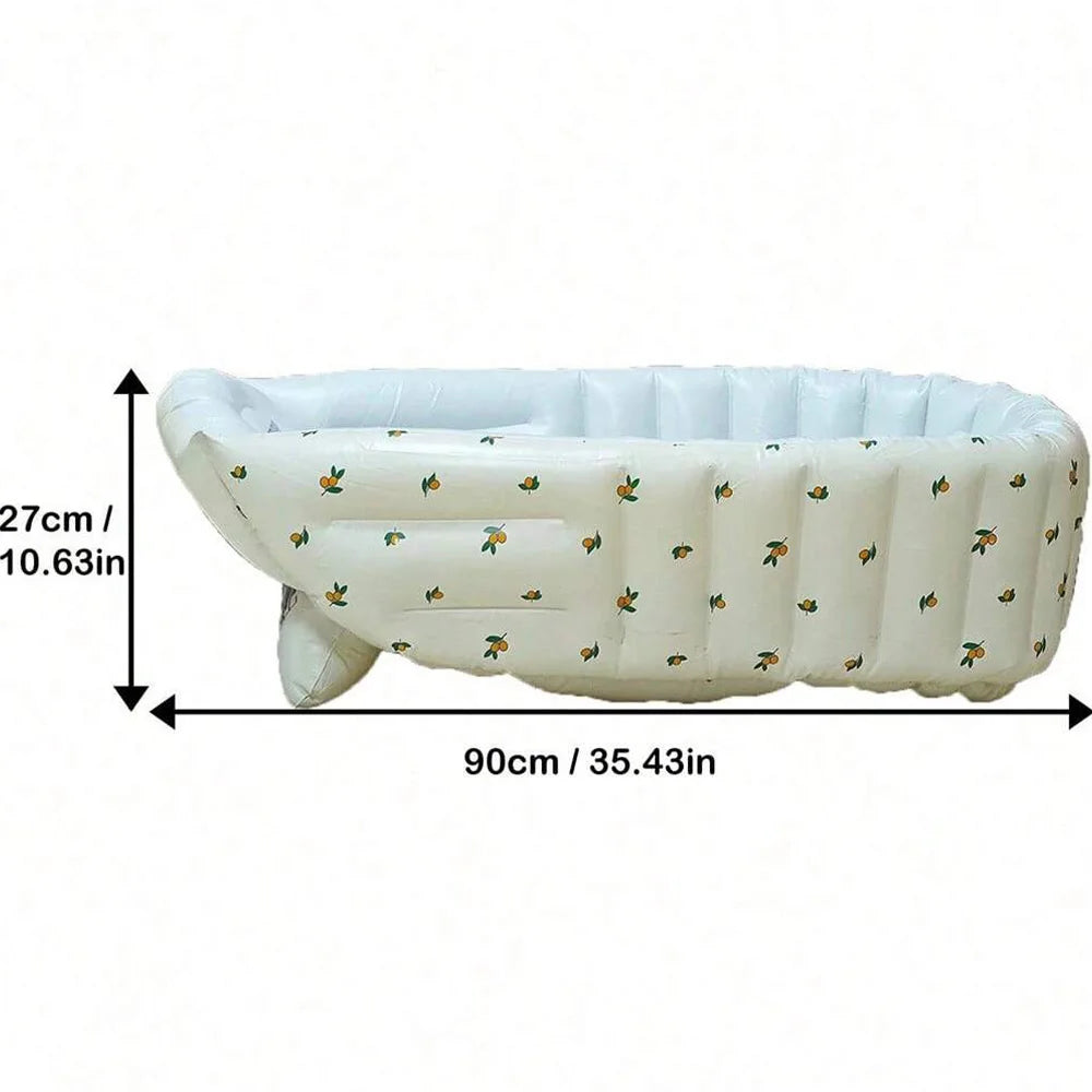 1PCS Inflatable Baby Bathtub / Baby Inflatable Chair, Toddler Bathing Tub with Air Pump Back Support Portable Seat