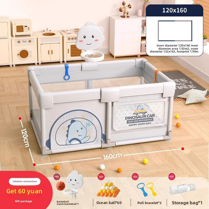 Parc de jeux sécurisé pour enfants avec barrière de sécurité et tapis