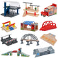 Wooden Train Track Racing Railway Street Sign Toys Bridge Tunnel Track Accessories Wood Tracks Creative Toys For Children Gift