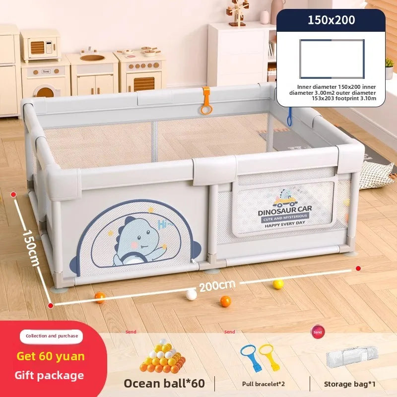 Parc de jeux sécurisé pour enfants avec barrière de sécurité et tapis