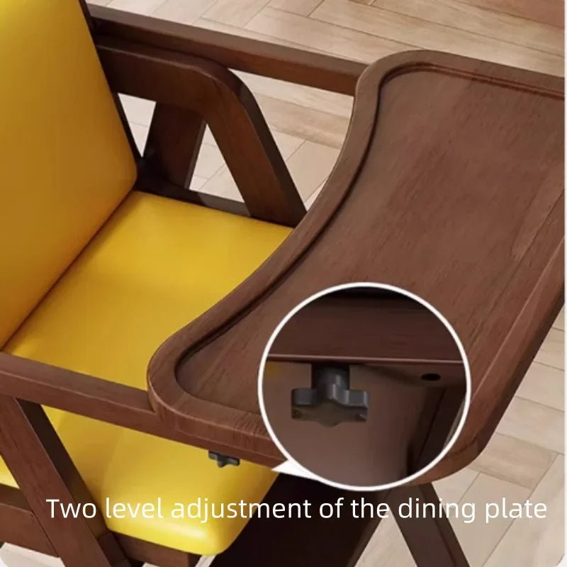 Safe Folding Dining Chair Portable Wooden Baby Feeding Highchair for Travel Hotel Home Equipped with Seat Belts kids chair עגלות