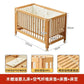 Adjustable Beechwood Baby Crib Convertible Bedside Sleeper with Guardrail Wheels Baby Bassinet Nest Bed Child Sleep with Wheels