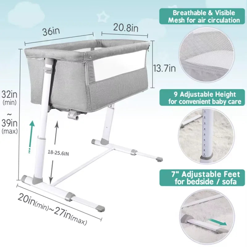 USA European Hottest Baby Bassinet Wholesale Baby Cot Bed Stock Customized Baby Crib Bed
