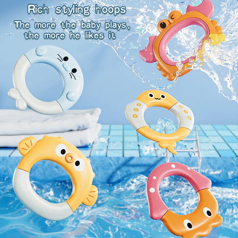 Octopus ring water play toy, baby bath floating throw ring octopus water play toy, bathroom concentration and intelligence toy