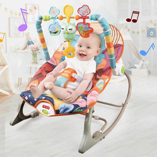 Baby Bouncer for Infant Newborn Rocking Chair 2 in 1 Infant Rocker With Music Baby Multifunctional Rocker Suitable For 0-3 Years