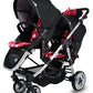 Twin Stroller Foldable Stroller High View Stroller Sit or Lie Down Double Multifunction Trolley Baby Products Strollers Trolleys