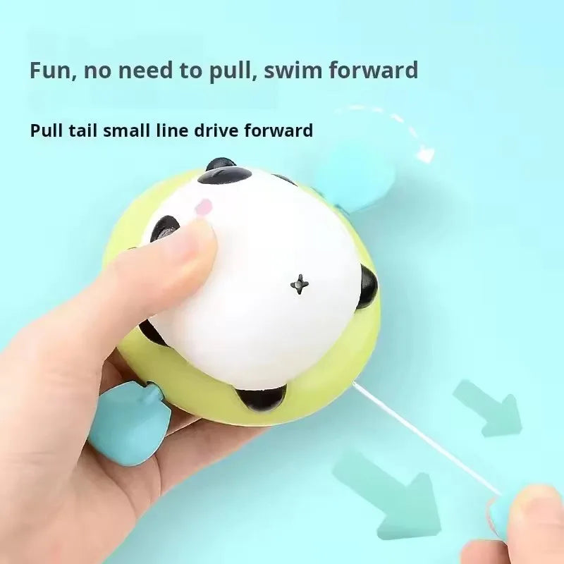 Pull & Go baby bath toys, pink little pig, cute swimming pig, water spray toy,  bathtub toy, suitable for young children to use