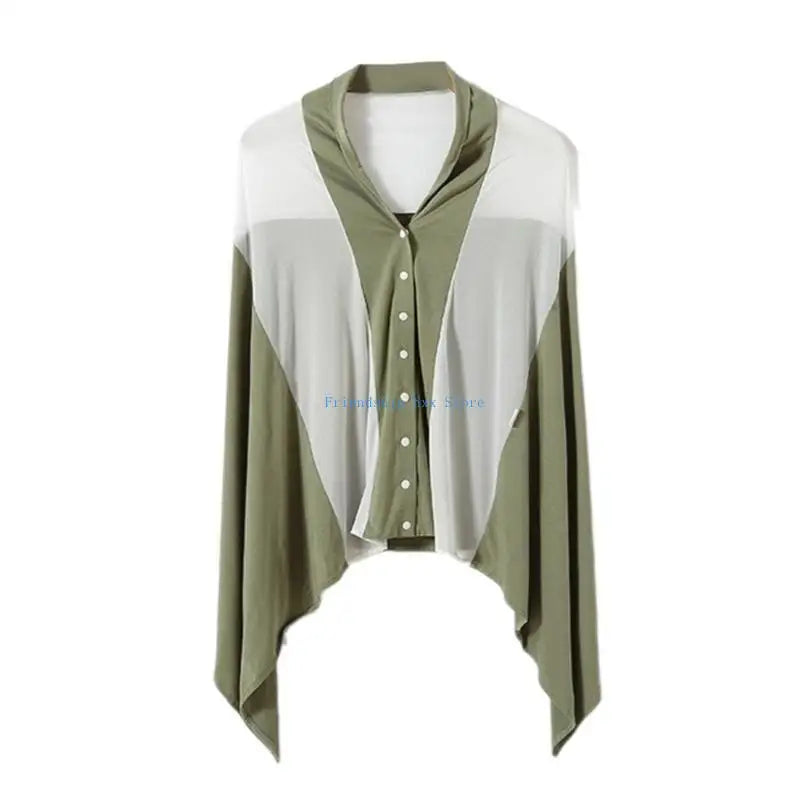 F1CB Upgrades Nursing Cover Scarf Breastfeeding Apron Soft & Breathable Privacy Feeding Shawl Pram Sunshade Fiber for Moms