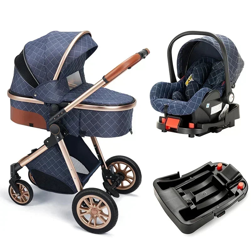 3-in-1 High Landscape Stroller with Car Seat & ISOFIX