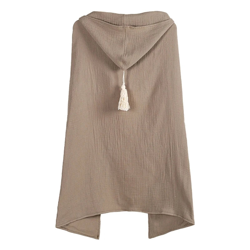 2022 New Baby Hooded Bath Towel Receiving Blanket Muslin 4 Layers Cotton Gauze Swaddle Wrap Towel Cape Bathrobe Cloak Poncho