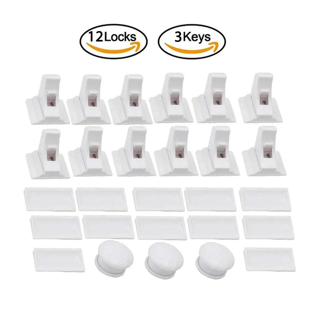 Child Safety Magnetic Cabinet Locks Baby Proofing Magnetic Drawer Locks for Kitchen No Drilling or Screws Safety Cabinet Locks