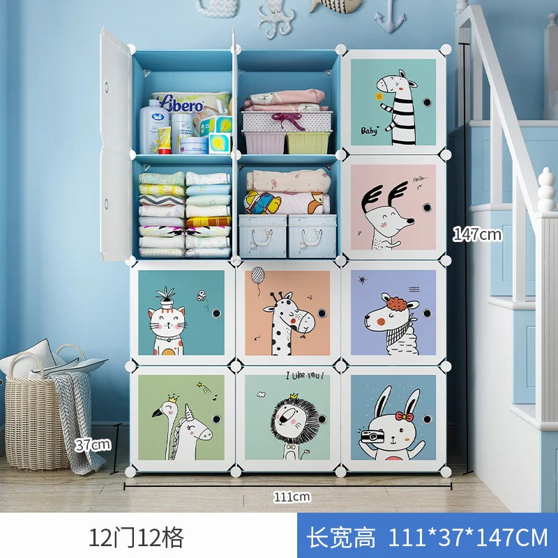 Plastic Kids Closet Baby Clothes Partitions Bedroom Organizer Cube Shelves Wardrobe Modern Small Guarda Roupa Home Furniture