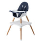 5-in-1 Baby feeding Chair for  to Toddler 4-Position Adjustable Wooden Eating Highchair with Seat Cushion Kids Chair